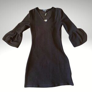 Romeo & Juliet Couture Black Ruffle Sleeve Mini Dress Size Small NWT